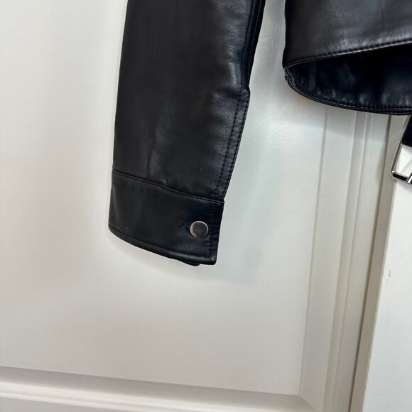 Topshop Faux Leather Belted Biker Jacket - Picture 6 of 10
